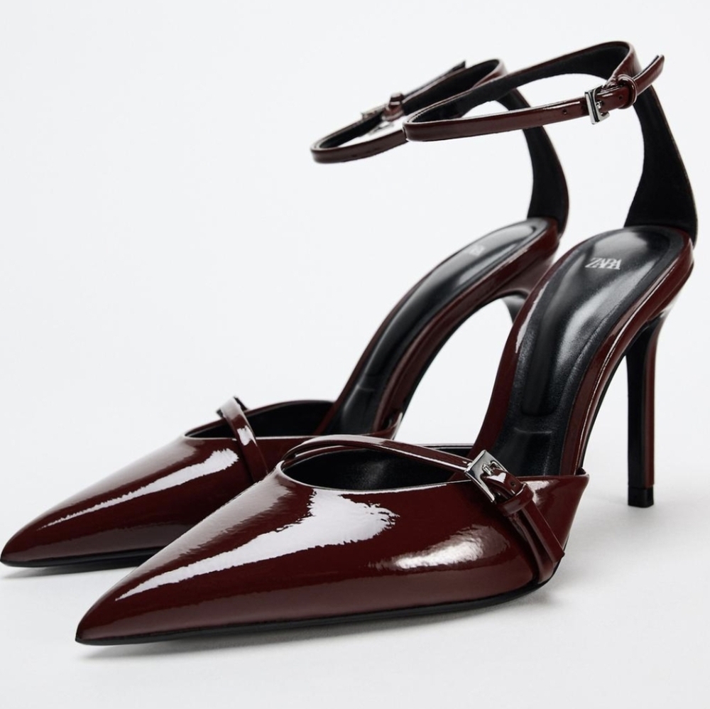 ZARA ANKLE STRAP BUCKLED HEELS